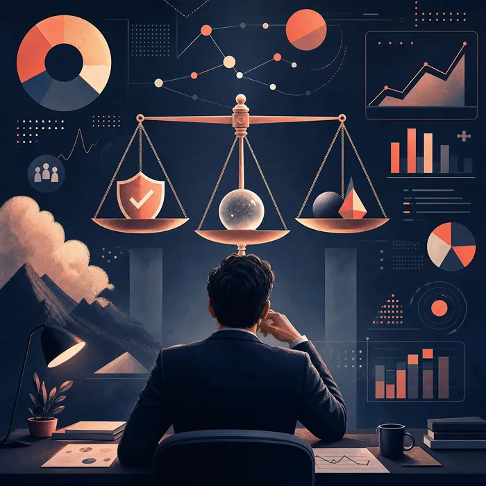 نمایش تردید، اعتماد و کاهش ریسک در تصمیمگیری مدیر