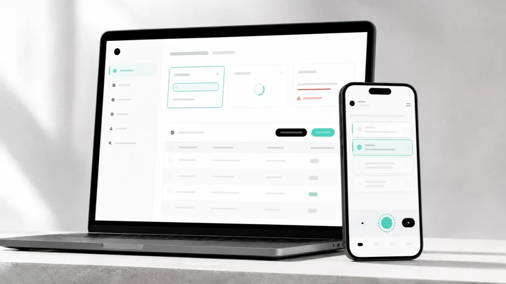 طراحی UI/UX حرفهای InSiteTeam با نمایش حالتهای فرم، بارگذاری، خطا و تعامل در وب و موبایل