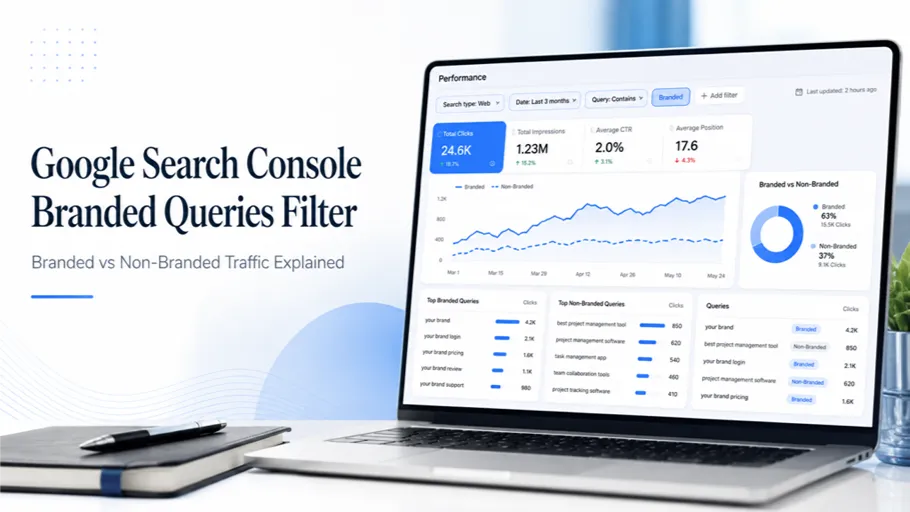 اسکرینشات فیلتر Branded و Non-Branded در Google Search Console برای تحلیل دیدهشدن برند InSiteTeam